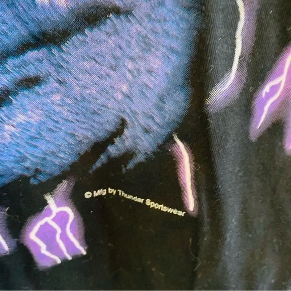 AMERICAN THUNDER X Tiger Lightning Tee Shirt Vintage Rare